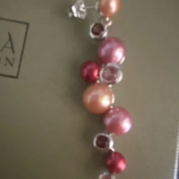 Honora Pink and Red Pearl Earrings - Picture 3 of 4